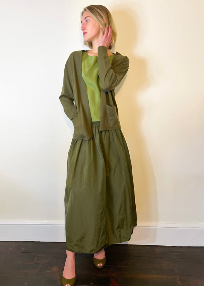 Cashmere Double Pocket Cardigan - Khaki by Susanne Bommer — view 4