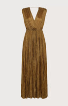 Crinkled Viscose Dress - Beige by Seventy Venezia — view 5