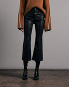 Casey Coated High Rise Ankle Flare - Black Leatherette by Rag & Bone — view 5