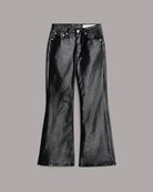 Casey Coated High Rise Ankle Flare - Black Leatherette by Rag & Bone — view 6