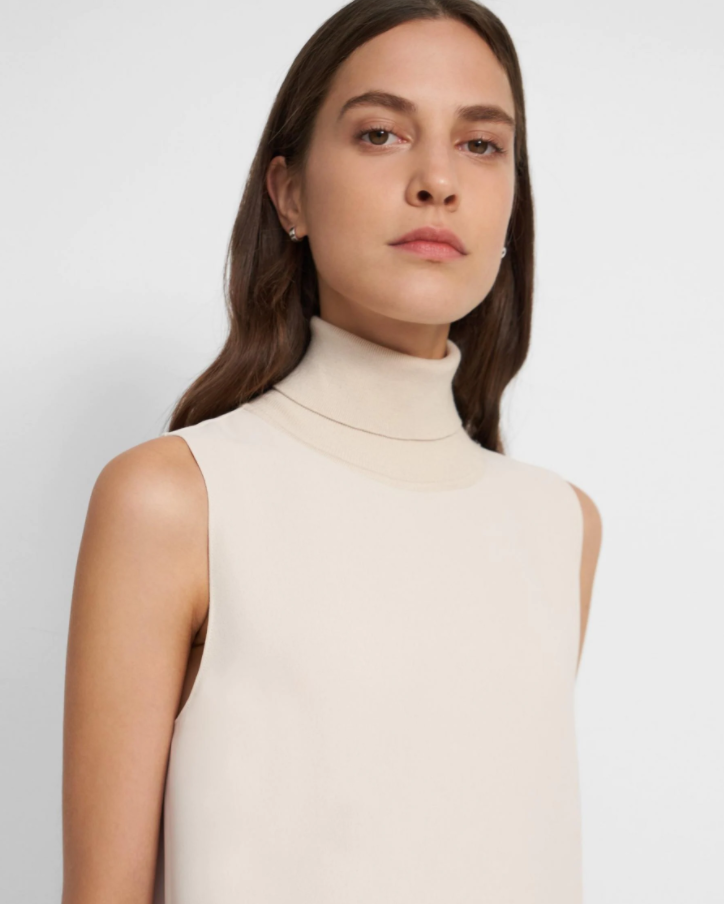 Roll Neck Dress - Golden Wheat by Theory — alternate view