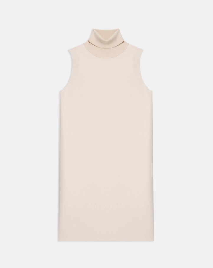 Roll Neck Dress - Golden Wheat by Theory — view 5