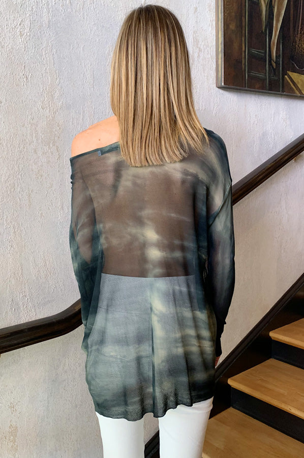 Sheer Top - Black Tie Dye by Viviana Uchitel — alternate view