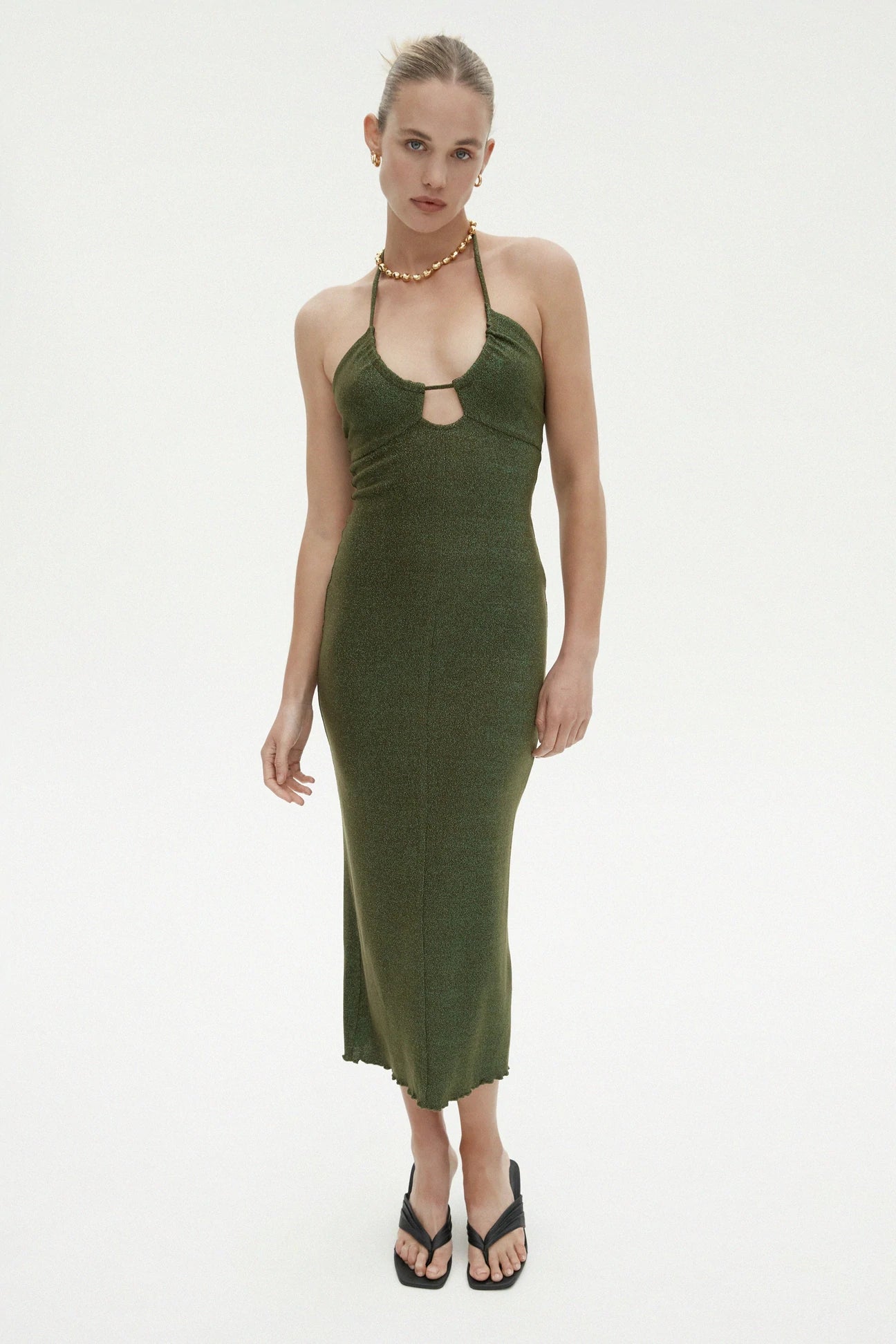 Karina Dress - Green Shimmer by Ownley — alternate view