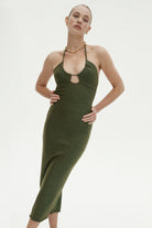 Karina Dress - Green Shimmer by Ownley — view 3