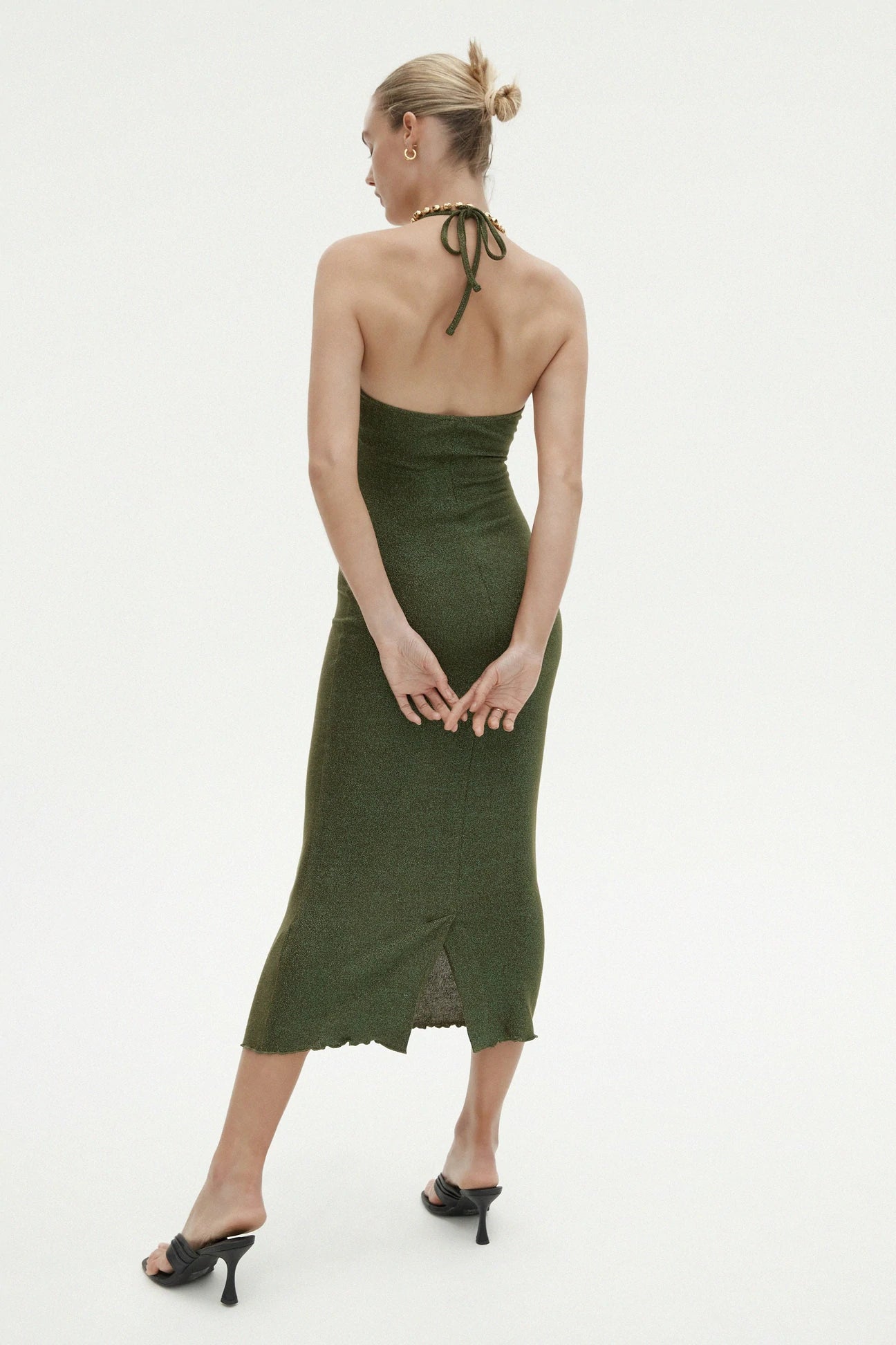 Karina Dress - Green Shimmer by Ownley — view 4