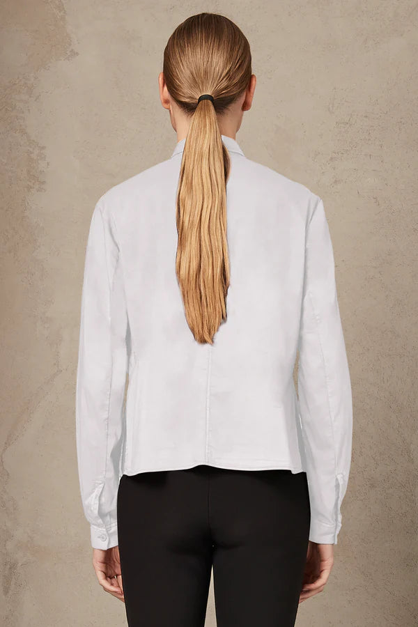 Stretch Cotton Oversize Shirt - White by Transit Par-Such — view 3