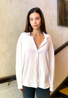 Oversized Button Down Shirt - White by Private 0204 — alternate view