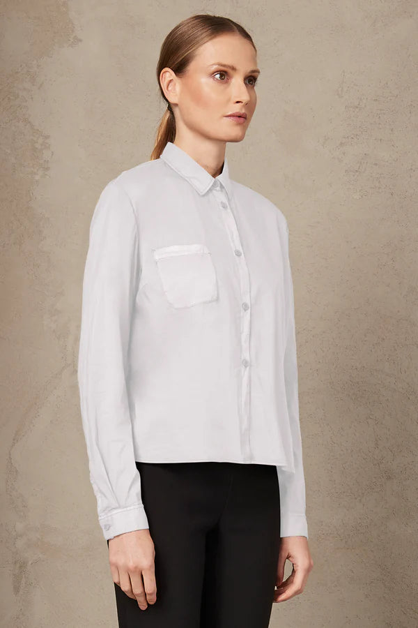 Stretch Cotton Oversize Shirt - White by Transit Par-Such — alternate view