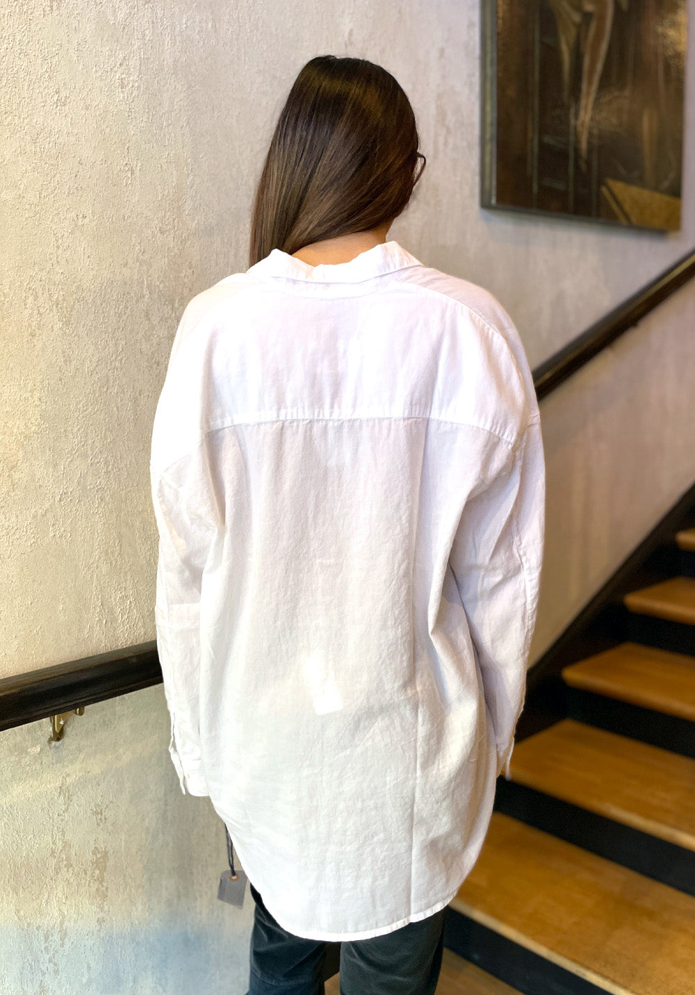 Oversized Button Down Shirt - White by Private 0204 — view 3