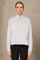 Stretch Cotton Oversize Shirt - White by Transit Par-Such | 25 South Boutiques