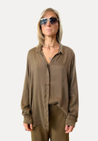 Button Down Blouse - Brown by Transit Par-Such | 25 South Boutiques