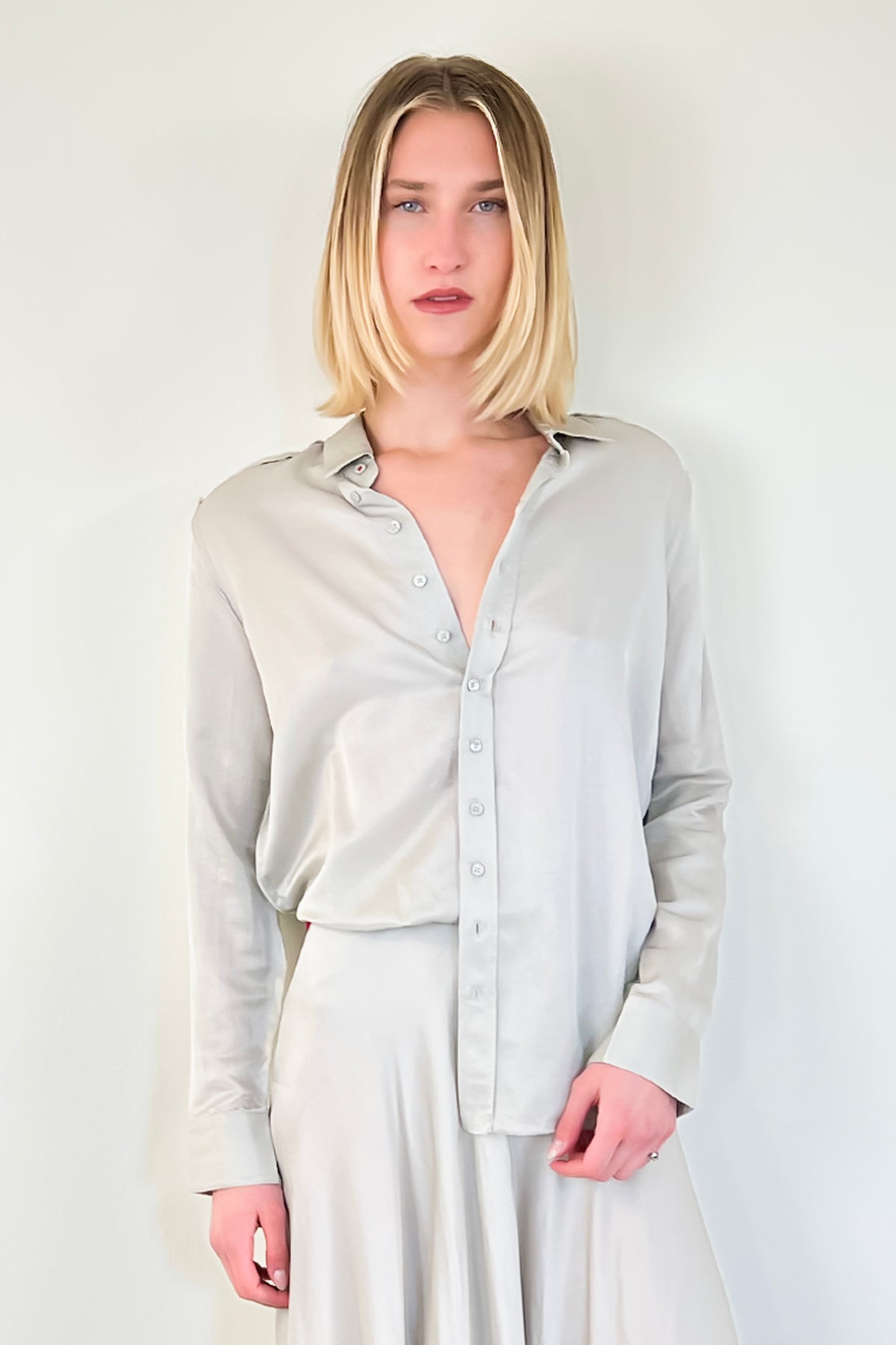 Austin Blouse - Silver by Brazeau Tricot | 25 South Boutiques