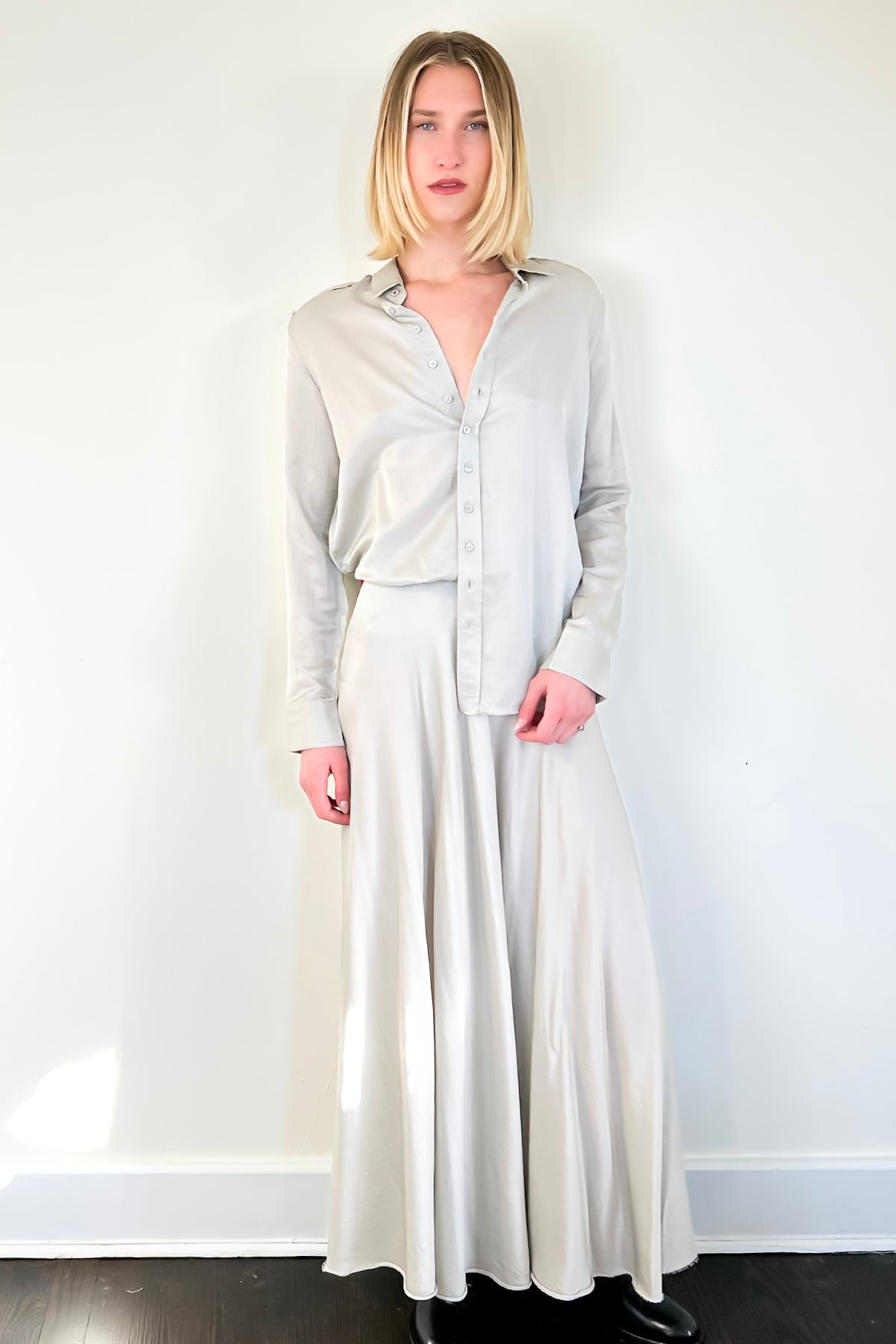 Austin Blouse - Silver by Brazeau Tricot — alternate view