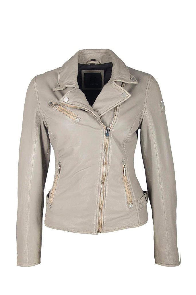 Sofia Leather Jacket - Silver Grey by Mauritius | 25 South Boutiques