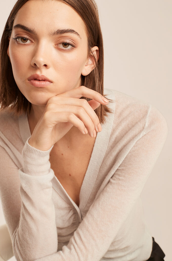 Ruche Cardigan - Silver by Rebecca Taylor — alternate view