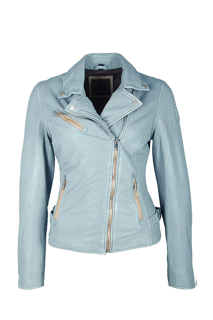 Sofia Leather Jacket - Winter Sky by Mauritius | 25 South Boutiques