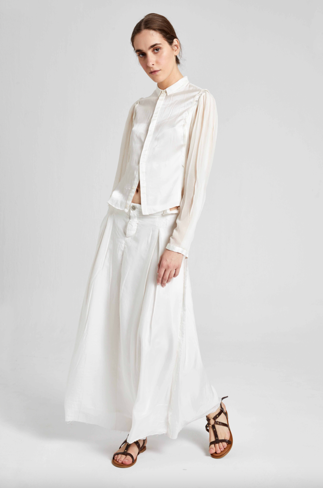 Long Silk Skirt - Original Off White by Umit Unal | 25 South Boutiques