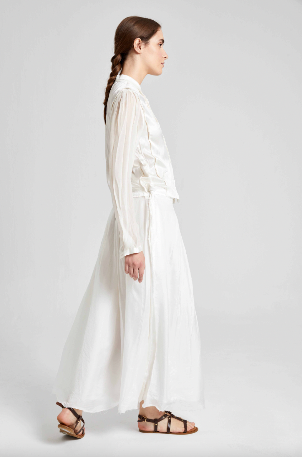 Long Silk Skirt - Original Off White by Umit Unal — view 4