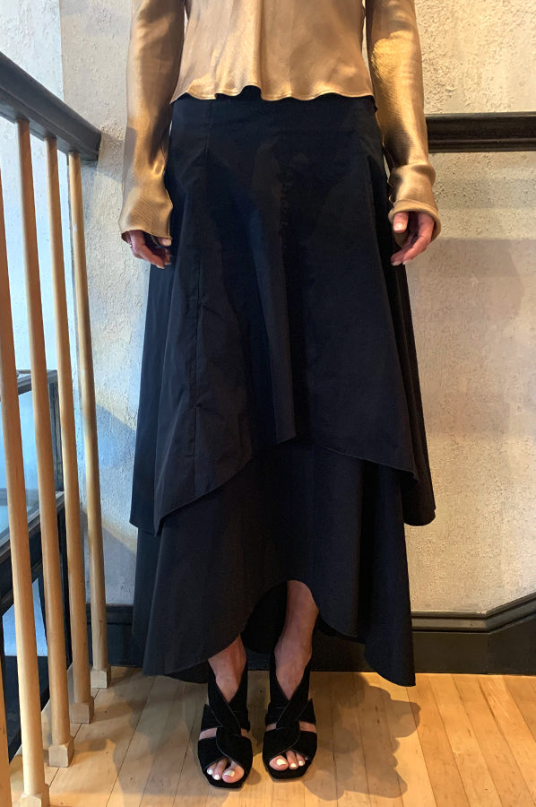 Hi Low Skirt - Black by Matt Hildur — view 3
