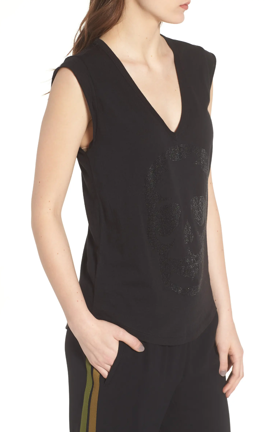Brooklyn Skull Rhinestone Tee - Noir by Zadig & Voltaire — view 3