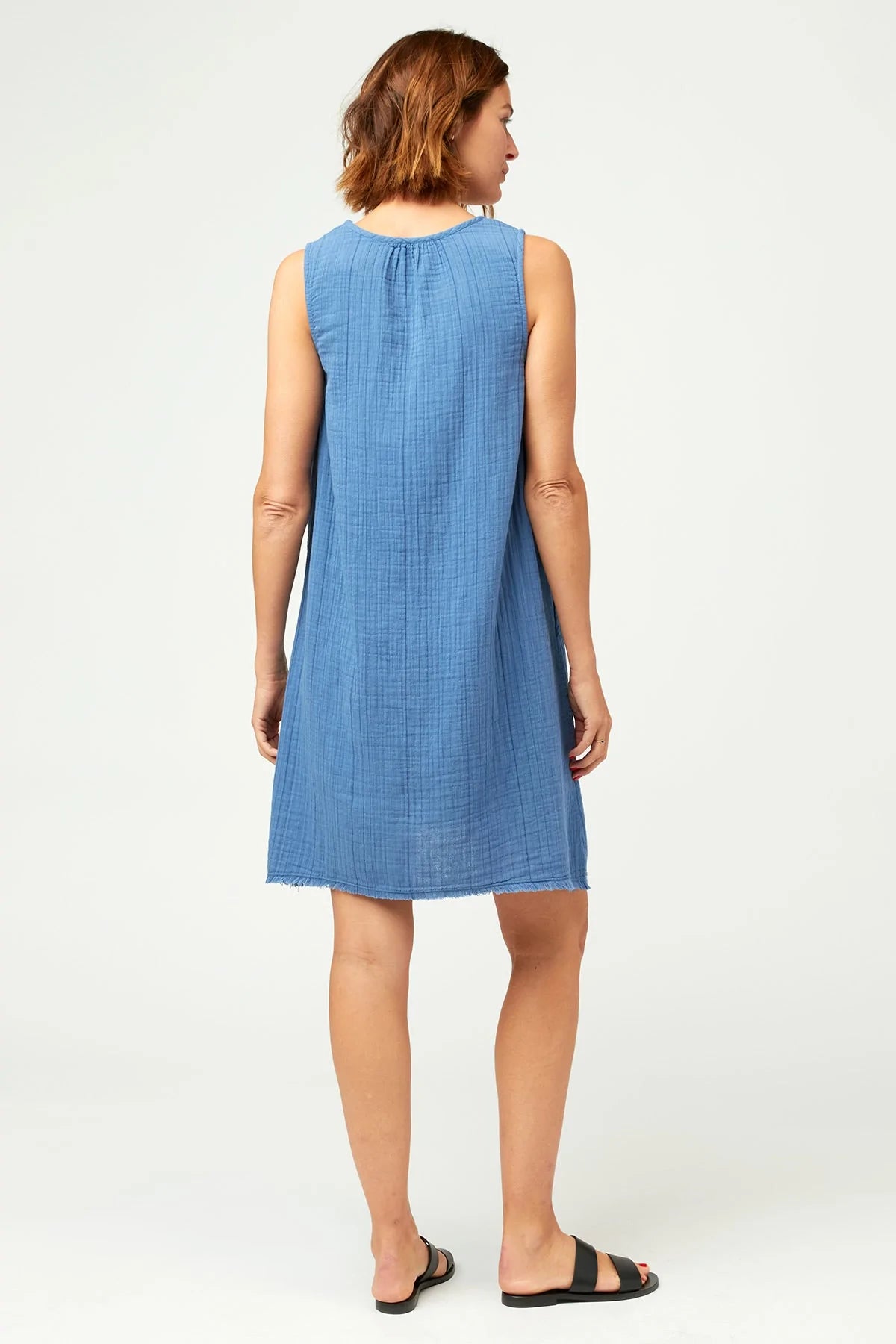 Mori Gauze Dress - Skydiver Pigment by XCVI — view 3
