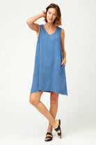 Mori Gauze Dress - Skydiver Pigment by XCVI | 25 South Boutiques