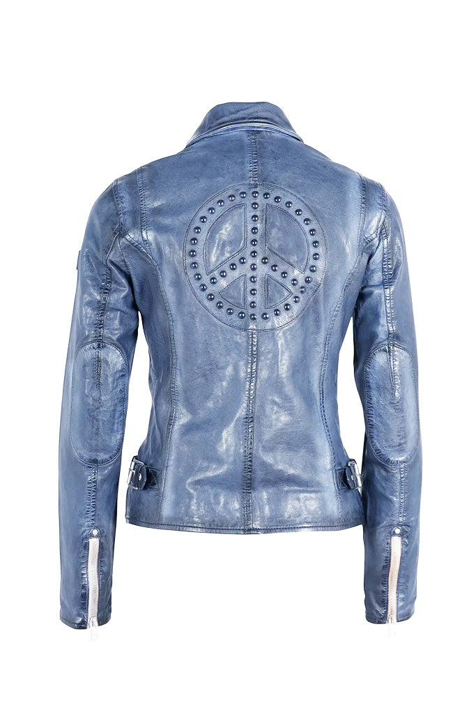 Maysie Peace Leather Jacket - Sky by Mauritius | 25 South Boutiques