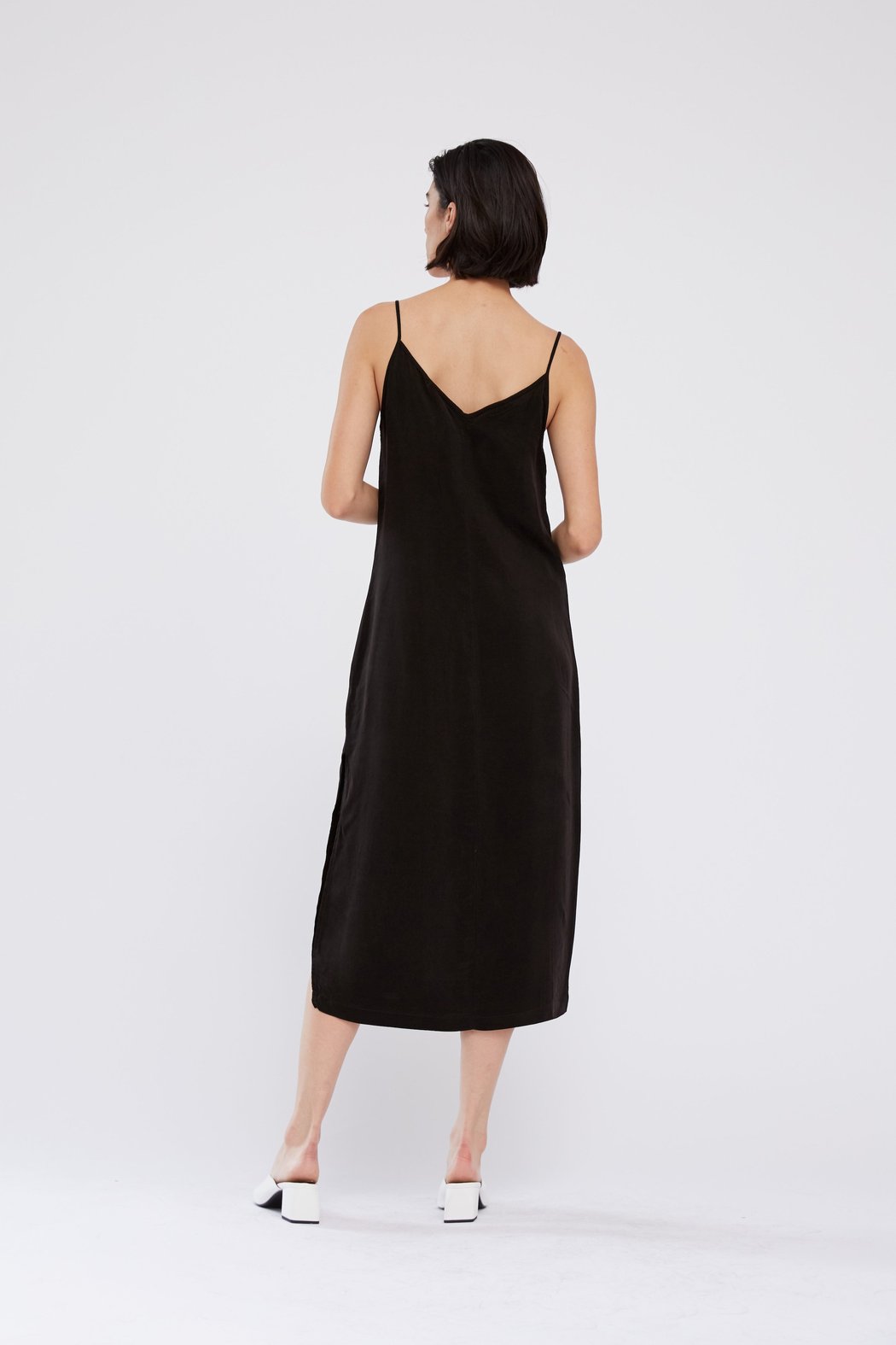 Cupro Slip Dress - Black by Stateside — alternate view