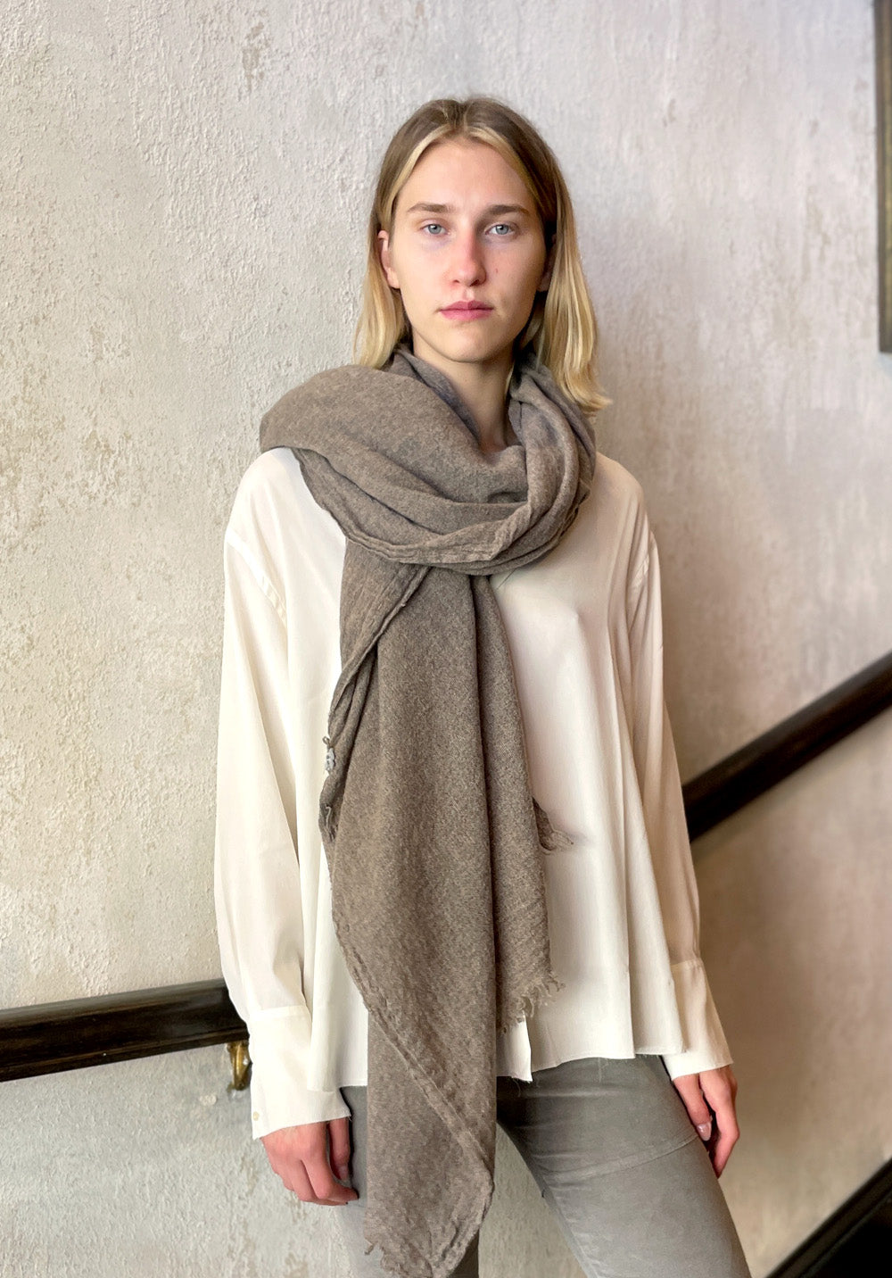 Slim Shawl - Brownish by Private 0204 — alternate view
