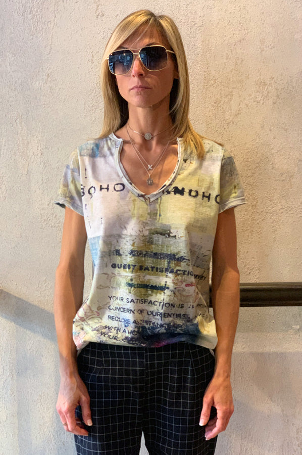 V Neck Tee - Travels 1 by Printed Artworks — view 3