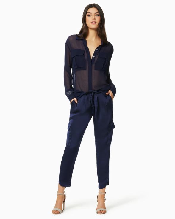 Satin Pocket Allyn Pant - Spring Navy by Ramy Brook | 25 South Boutiques