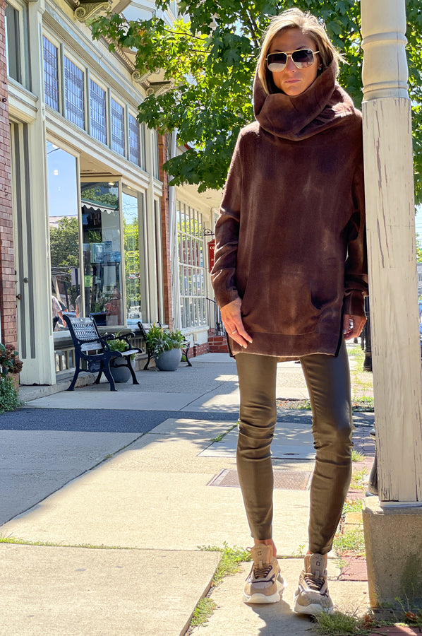 Tie Dye Cowl Neck Pullover by Zoe Couture — view 4