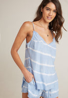 Frayed Edge Camisole - Steel Blue Tie Dye by Bella Dahl — alternate view