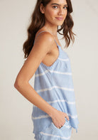Frayed Edge Camisole - Steel Blue Tie Dye by Bella Dahl — view 3
