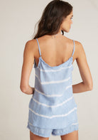 Frayed Edge Camisole - Steel Blue Tie Dye by Bella Dahl — view 4