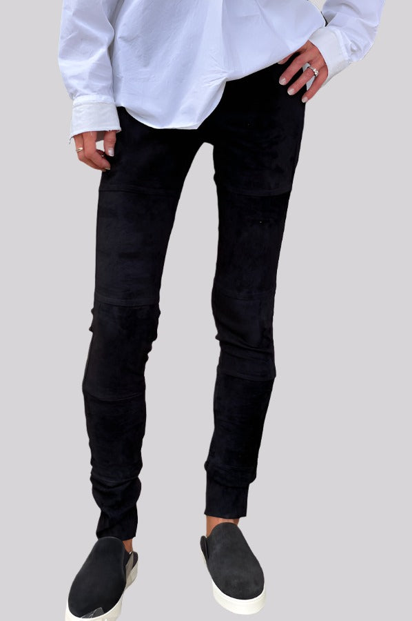 Suede Leggings - Black by Kristensen — alternate view