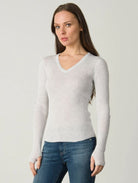 Shirttail Waffle Vee - Sugar / Cream by Margaret O'Leary | 25 South Boutiques