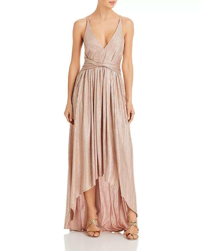 Tabitha Metallic Twist Waist High-Low Dress - Blush by Ramy Brook | 25 South Boutiques