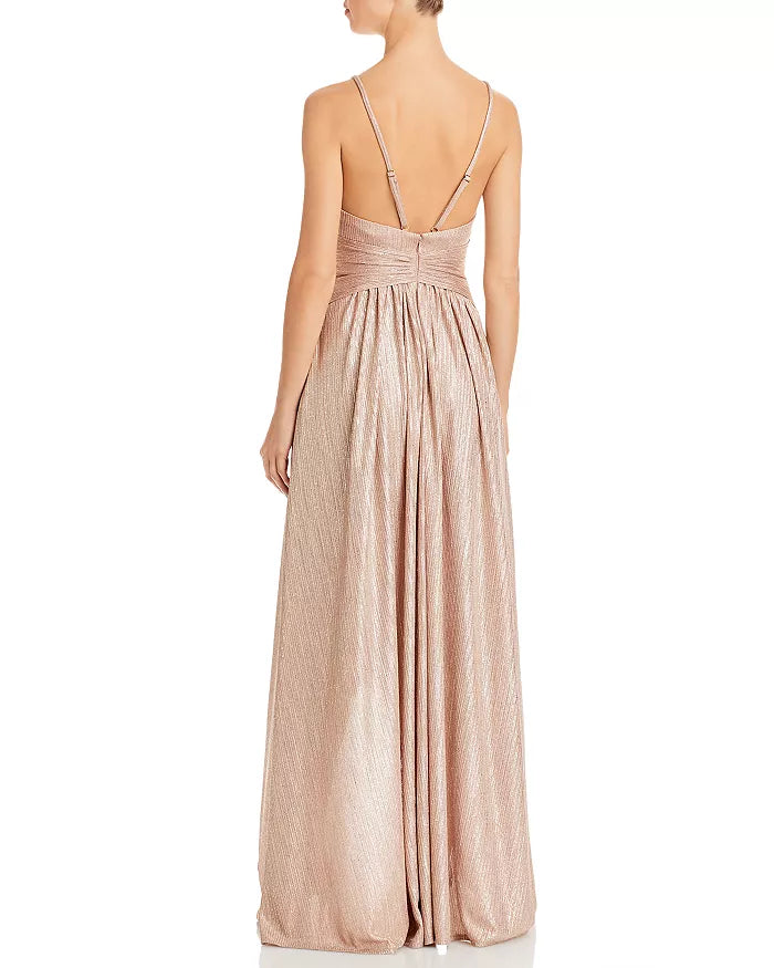 Tabitha Metallic Twist Waist High-Low Dress - Blush by Ramy Brook — alternate view