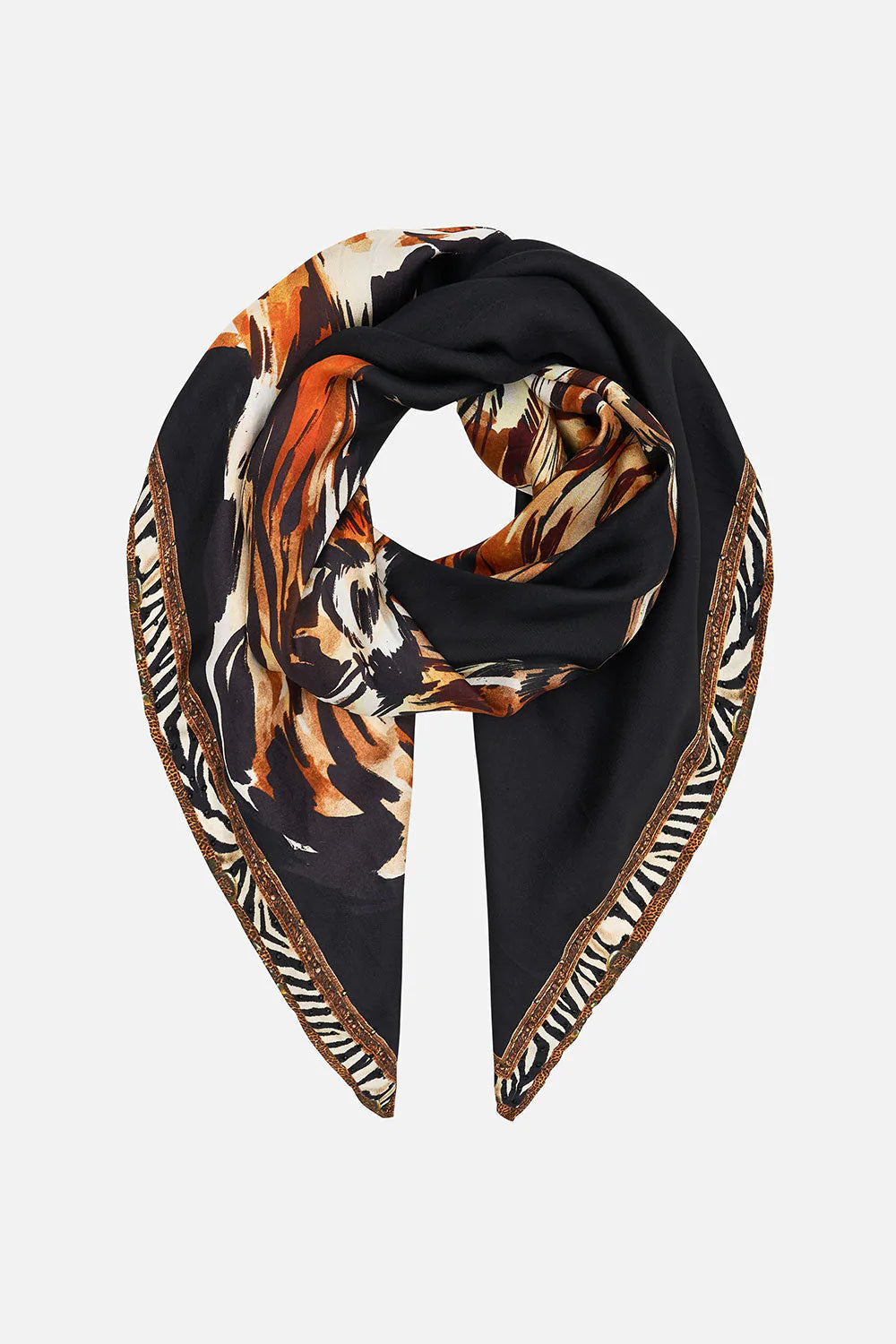 Large Square Scarf - Tiger Talk by Camilla — alternate view