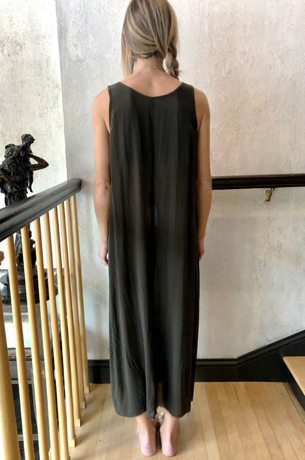 Dress- Dark Olive/Charcoal by Private 0204 — alternate view