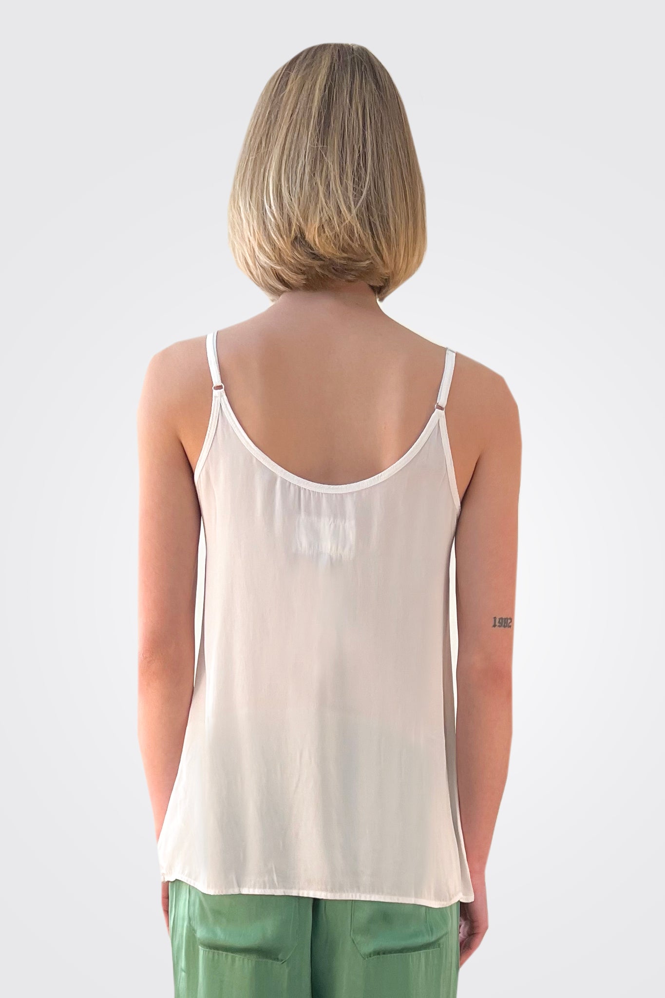 Silk Cami - White by Private 0204 — alternate view