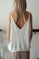 V Neck Knit Tank - White by Transit Par-Such — alternate view