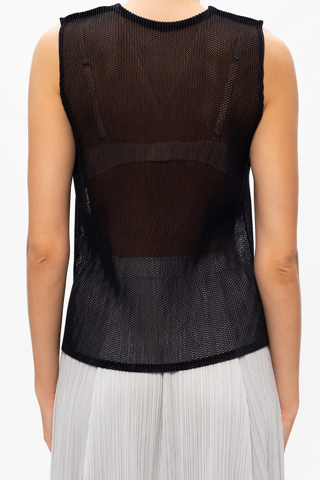 Mesh Pleats Shirt - Black by Issey Miyake — alternate view