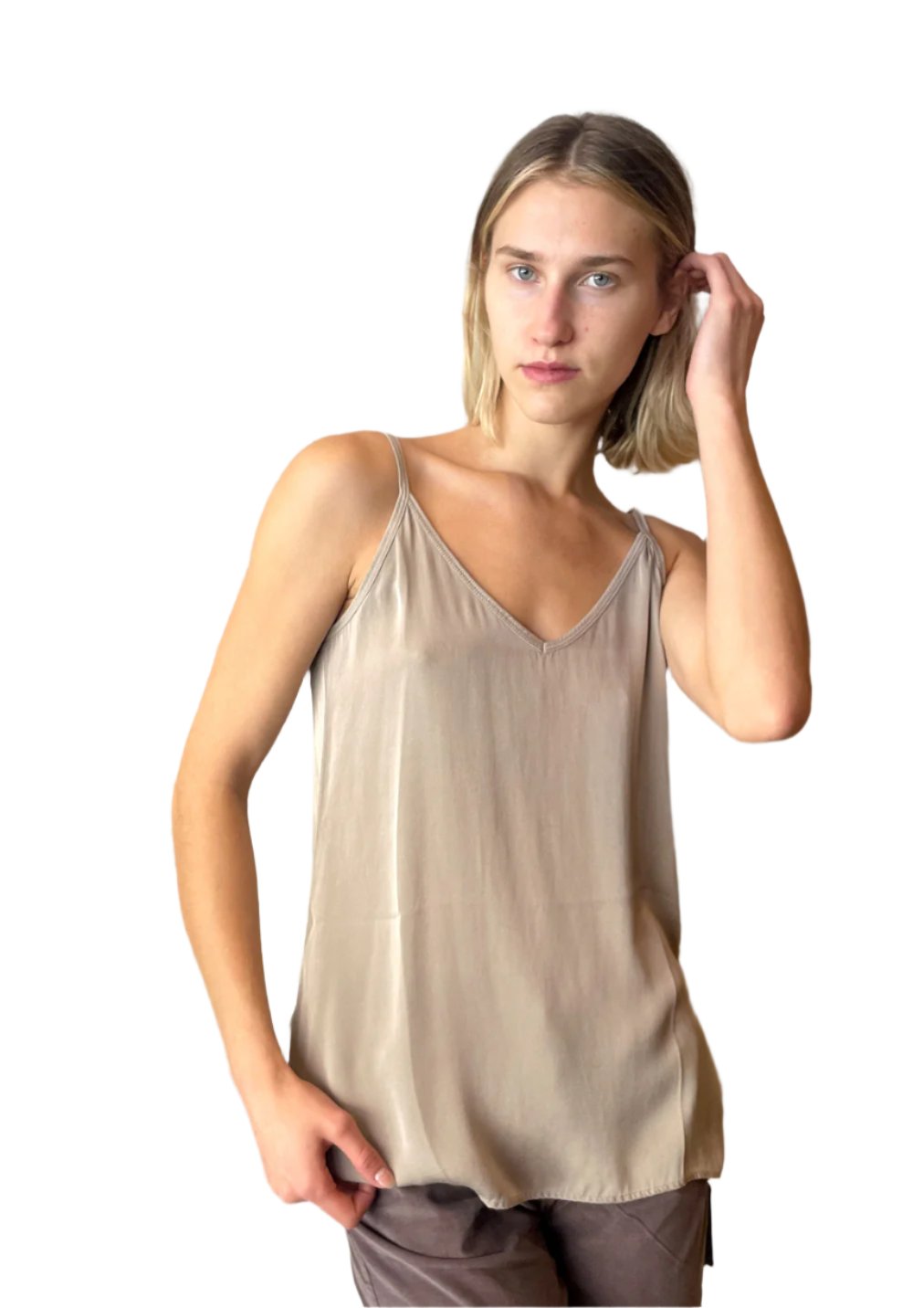 Silk Tank - Greige by Private 0204 | 25 South Boutiques