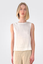 Stretch Silk Satin Tank - White by Transit Par-Such | 25 South Boutiques