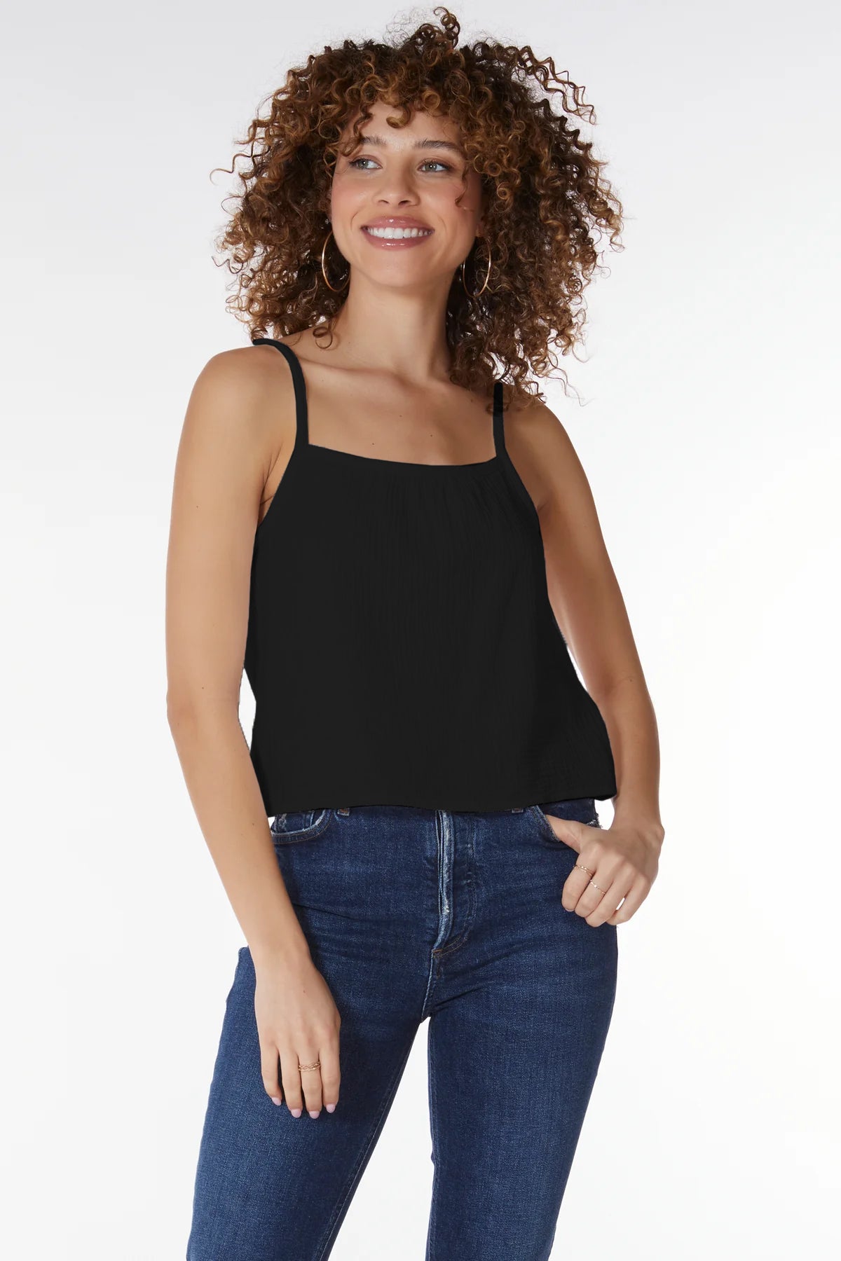 Spaghetti Strap Tank - Black by Bobi | 25 South Boutiques