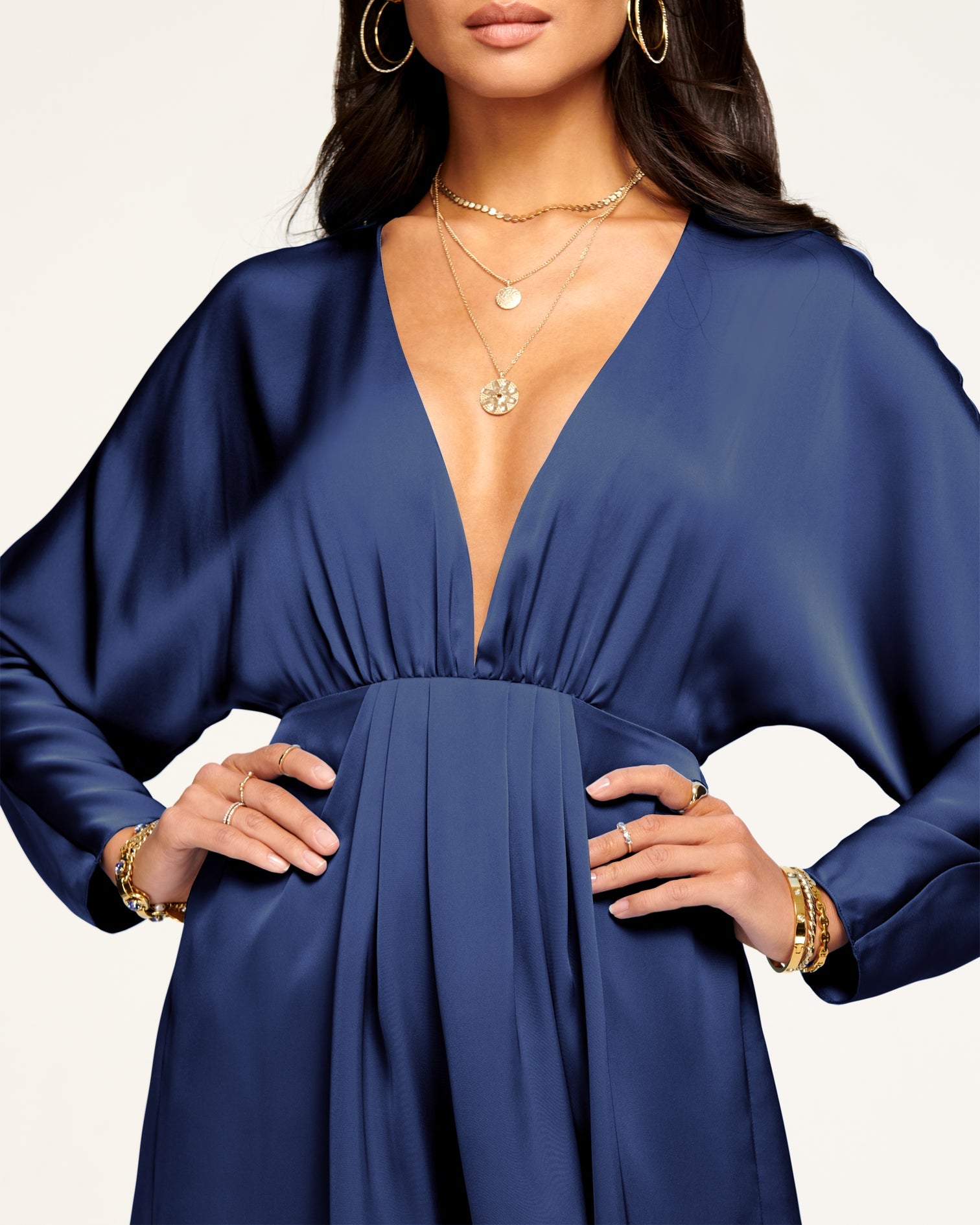 Tanya V Neck Mini Dress - Spring Navy by Ramy Brook — view 3