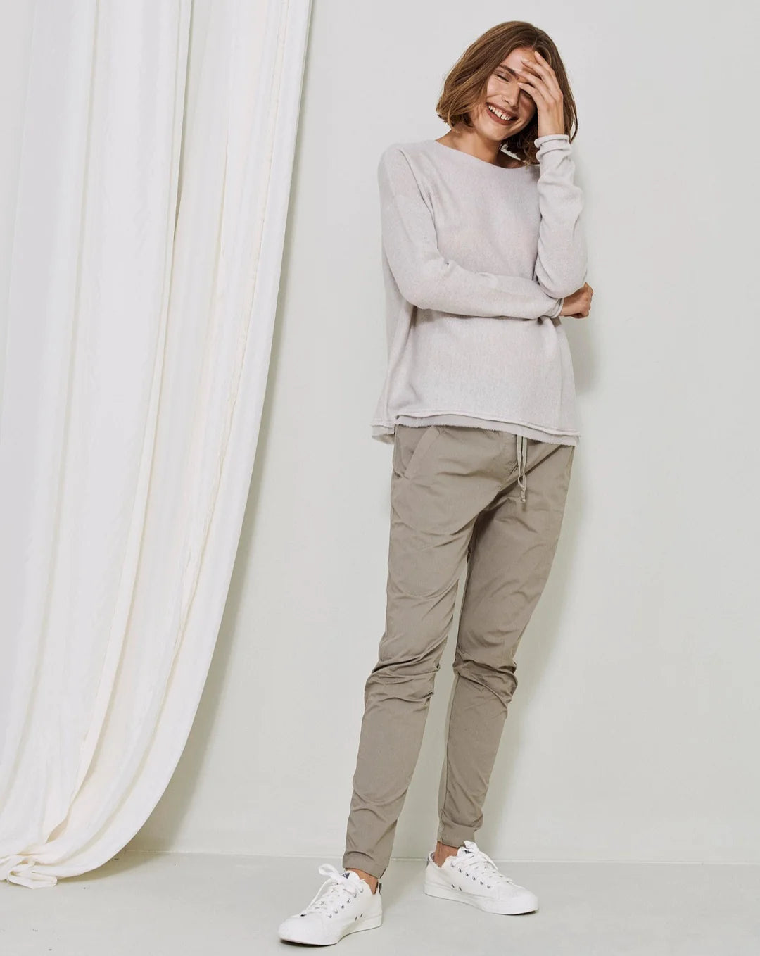 Cotton Tapered Pants - Vintage Khaki by Kristensen — alternate view